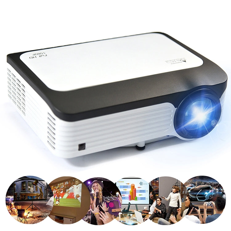Wejoy L6 5 นิ้ว 200 ANSI Lumen 1920 x 1080P Android 6.0 HD บลูทูธ 4.0 WiFi HD สมาร์ทโปรเจคเตอร์, รองรับ AV / VGA / HDMI / 2 x USB / RJ45, 1G 8G, Android 6.0