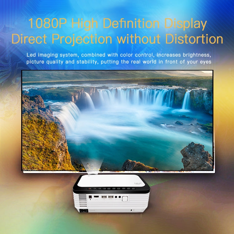 Wejoy L6 5 นิ้ว 200 ANSI Lumen 1920 x 1080P Android 6.0 HD บลูทูธ 4.0 WiFi HD สมาร์ทโปรเจคเตอร์, รองรับ AV / VGA / HDMI / 2 x USB / RJ45, 1G 8G, Android 6.0
