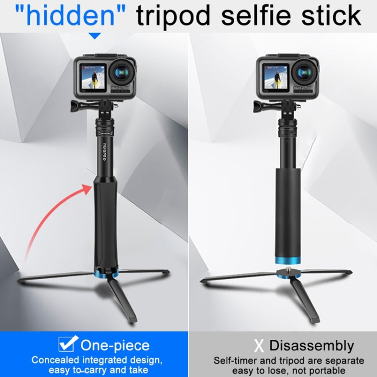 RUIGPRO ชิ้นเดียวมือถือขาตั้งกล้องไม้เซลฟี่กล้องส่องทางไกล Monopod Mount สำหรับ DJI Osmo Action, GoPro HERO10 สีดำ / 9 สีดำ / HERO8 สีดำ / 7 / 6 / 5 / 5 เซสชัน / 4 เซสชัน / 4 /3 + / 3 /2 /1, Xiaoyiและกล้องแอ็คชั่นอื่นๆ, Black)