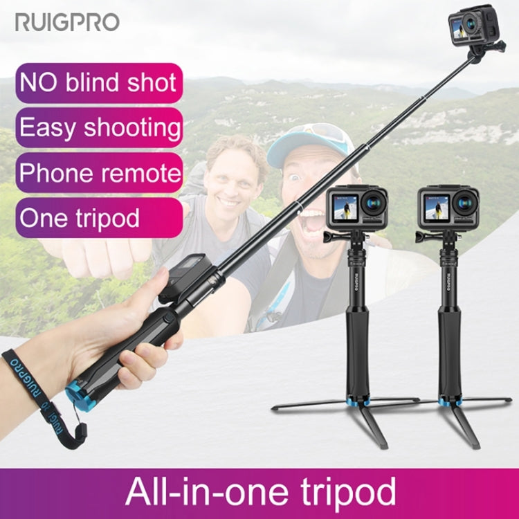 RUIGPRO ชิ้นเดียวมือถือขาตั้งกล้องไม้เซลฟี่กล้องส่องทางไกล Monopod Mount สำหรับ DJI Osmo Action, GoPro HERO10 สีดำ / 9 สีดำ / HERO8 สีดำ / 7 / 6 / 5 / 5 เซสชัน / 4 เซสชัน / 4 /3 + / 3 /2 /1, Xiaoyiและกล้องแอ็คชั่นอื่นๆ, Black)