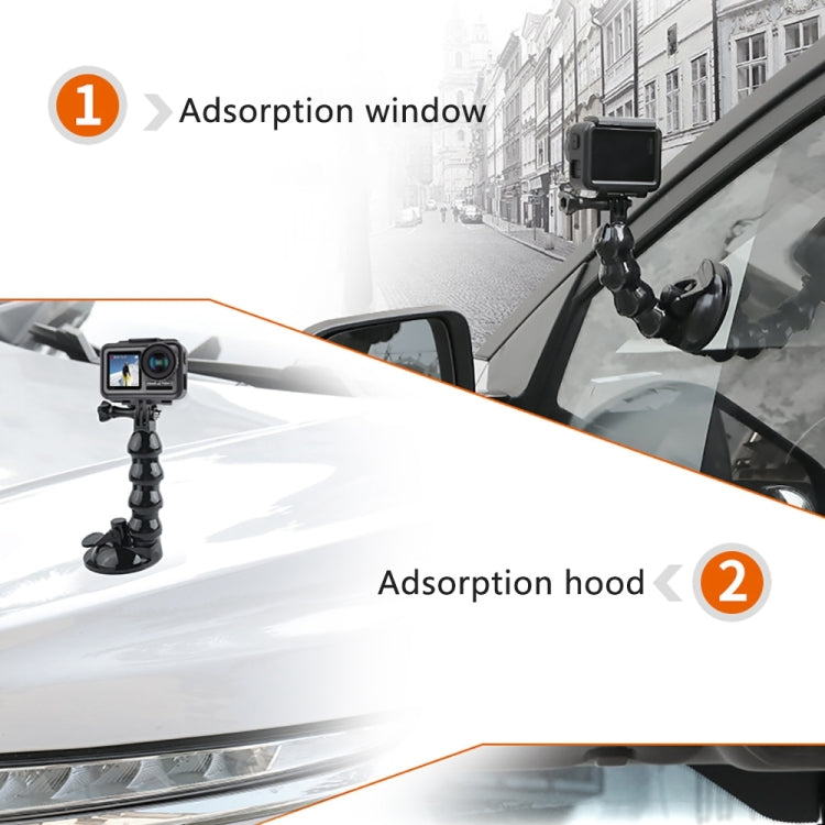 ถ้วยดูด Jaws Flex Clamp Mount สำหรับ GoPro Hero11 Black / HERO10 Black / 9 Black / HERO8 Black / 7 / 6 / 5 / 5 เซสชัน / 4 เซสชัน / 4 / 3 + / 3 / 2 / 1, DJI Osmo Action, Xiaoyi และอื่น ๆกล้องแอ็คชั่น, Jaws Flex Clamp