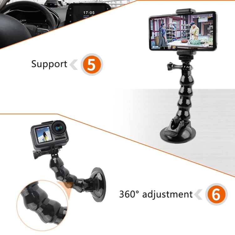 ถ้วยดูด Jaws Flex Clamp Mount สำหรับ GoPro Hero11 Black / HERO10 Black / 9 Black / HERO8 Black / 7 / 6 / 5 / 5 เซสชัน / 4 เซสชัน / 4 / 3 + / 3 / 2 / 1, DJI Osmo Action, Xiaoyi และอื่น ๆกล้องแอ็คชั่น, Jaws Flex Clamp