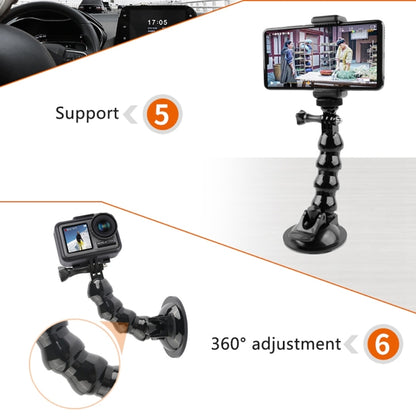 ถ้วยดูด Jaws Flex Clamp Mount สำหรับ GoPro Hero11 Black / HERO10 Black / 9 Black / HERO8 Black / 7 / 6 / 5 / 5 เซสชัน / 4 เซสชัน / 4 / 3 + / 3 / 2 / 1, DJI Osmo Action, Xiaoyi และอื่น ๆกล้องแอ็คชั่น, Jaws Flex Clamp