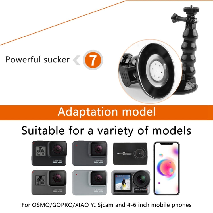 ถ้วยดูด Jaws Flex Clamp Mount สำหรับ GoPro Hero11 Black / HERO10 Black / 9 Black / HERO8 Black / 7 / 6 / 5 / 5 เซสชัน / 4 เซสชัน / 4 / 3 + / 3 / 2 / 1, DJI Osmo Action, Xiaoyi และอื่น ๆกล้องแอ็คชั่น, Jaws Flex Clamp