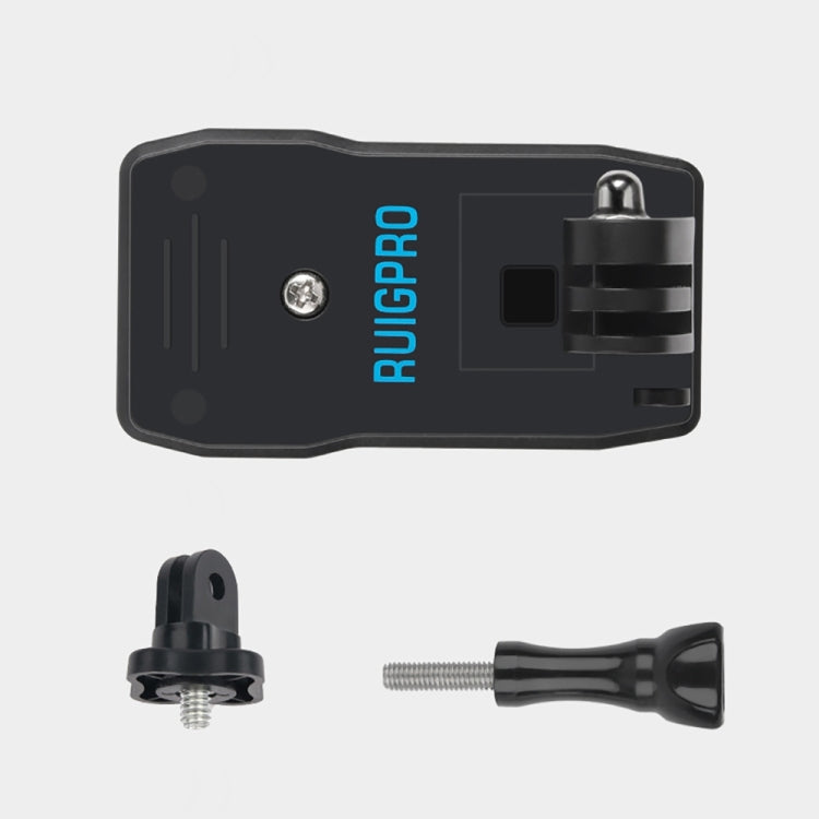 RUIGPRO กระเป๋าเป้สะพายหลังหมุนได้ 360 องศา Rec-Mounts คลิปหนีบ Mount พร้อมสกรูสำหรับ GoPro HERO9 Black / HERO8 Black / 7/6/5/5 เซสชัน / 4 เซสชัน / 4/3+ / 3/2/1, DJI Osmo Action, Xiaoyi และกล้องแอ็คชั่นอื่นๆ, 360 Degree Rotation Clip