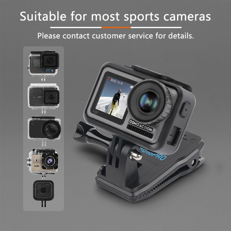 RUIGPRO กระเป๋าเป้สะพายหลังหมุนได้ 360 องศา Rec-Mounts คลิปหนีบ Mount พร้อมสกรูสำหรับ GoPro HERO9 Black / HERO8 Black / 7/6/5/5 เซสชัน / 4 เซสชัน / 4/3+ / 3/2/1, DJI Osmo Action, Xiaoyi และกล้องแอ็คชั่นอื่นๆ, 360 Degree Rotation Clip
