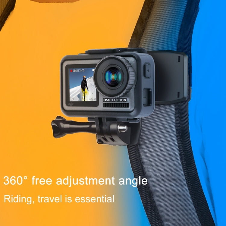 RUIGPRO กระเป๋าเป้สะพายหลังหมุนได้ 360 องศา Rec-Mounts คลิปหนีบ Mount พร้อมสกรูสำหรับ GoPro HERO9 Black / HERO8 Black / 7/6/5/5 เซสชัน / 4 เซสชัน / 4/3+ / 3/2/1, DJI Osmo Action, Xiaoyi และกล้องแอ็คชั่นอื่นๆ, 360 Degree Rotation Clip
