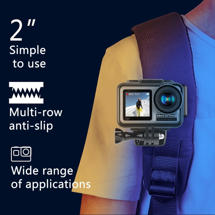 RUIGPRO กระเป๋าเป้สะพายหลังหมุนได้ 360 องศา Rec-Mounts คลิปหนีบ Mount พร้อมสกรูสำหรับ GoPro HERO9 Black / HERO8 Black / 7/6/5/5 เซสชัน / 4 เซสชัน / 4/3+ / 3/2/1, DJI Osmo Action, Xiaoyi และกล้องแอ็คชั่นอื่นๆ, 360 Degree Rotation Clip