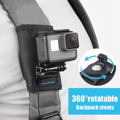 RUIGPRO ตะขอและห่วง Fastener กระเป๋าเป้สะพายหลัง Rec-Mounts คลิปหนีบ Mount พร้อมสกรูสำหรับ GoPro HERO9 สีดำ / HERO8 สีดำ / 7/6/5/5 เซสชัน / 4 เซสชัน / 4/3 + / 3/2/1, DJI Osmo Action, Xiaoyiและกล้องแอ็คชั่นอื่นๆ, Hook and Loop Fastener Clip