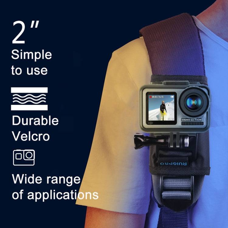 RUIGPRO ตะขอและห่วง Fastener กระเป๋าเป้สะพายหลัง Rec-Mounts คลิปหนีบ Mount พร้อมสกรูสำหรับ GoPro HERO9 สีดำ / HERO8 สีดำ / 7/6/5/5 เซสชัน / 4 เซสชัน / 4/3 + / 3/2/1, DJI Osmo Action, Xiaoyiและกล้องแอ็คชั่นอื่นๆ, Hook and Loop Fastener Clip