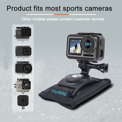 RUIGPRO ตะขอและห่วง Fastener กระเป๋าเป้สะพายหลัง Rec-Mounts คลิปหนีบ Mount พร้อมสกรูสำหรับ GoPro HERO9 สีดำ / HERO8 สีดำ / 7/6/5/5 เซสชัน / 4 เซสชัน / 4/3 + / 3/2/1, DJI Osmo Action, Xiaoyiและกล้องแอ็คชั่นอื่นๆ, Hook and Loop Fastener Clip