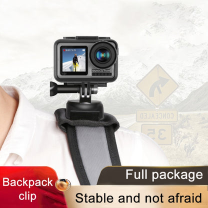 RUIGPRO ตะขอและห่วง Fastener กระเป๋าเป้สะพายหลัง Rec-Mounts คลิปหนีบ Mount พร้อมสกรูสำหรับ GoPro HERO9 สีดำ / HERO8 สีดำ / 7/6/5/5 เซสชัน / 4 เซสชัน / 4/3 + / 3/2/1, DJI Osmo Action, Xiaoyiและกล้องแอ็คชั่นอื่นๆ, Hook and Loop Fastener Clip