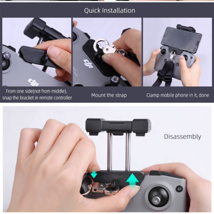 Sunnylife AIR2Q9294 รีโมทคอนโทรล แขวนหัวเข็มขัดยึดเชือกเส้นเล็กสำหรับ DJI Mavic Air 2