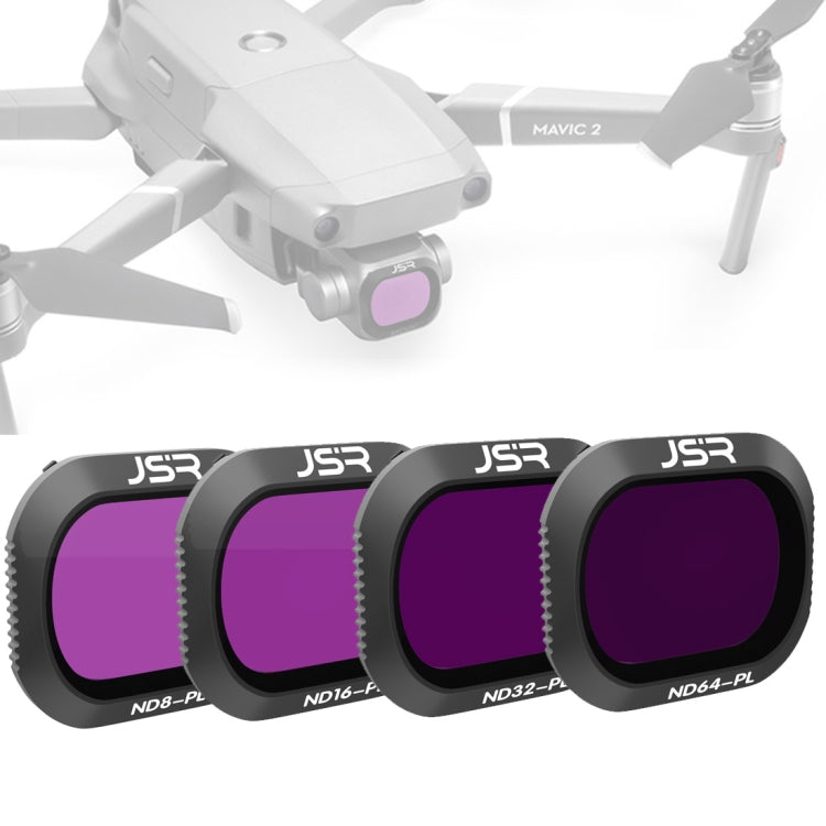JSR Drone 4 in 1 ND8PL + ND16PL + ND32PL + ND64PL เลนส์กรองสำหรับ DJI MAVIC 2 Pro, ND8PL+ND16PL+ND32PL+ND64PL