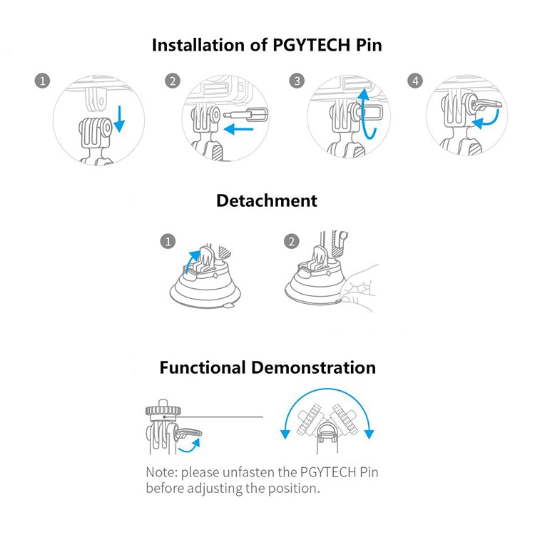 PGYTECH P-GM-132 แอคชั่น กล้อง ที่วางโทรศัพท์แบบดูดถ้วยสำหรับ DJI Osmo Action และ GoPro 8/7, P-GM-132