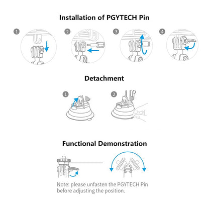 PGYTECH P-GM-132 แอคชั่น กล้อง ที่วางโทรศัพท์แบบดูดถ้วยสำหรับ DJI Osmo Action และ GoPro 8/7, P-GM-132