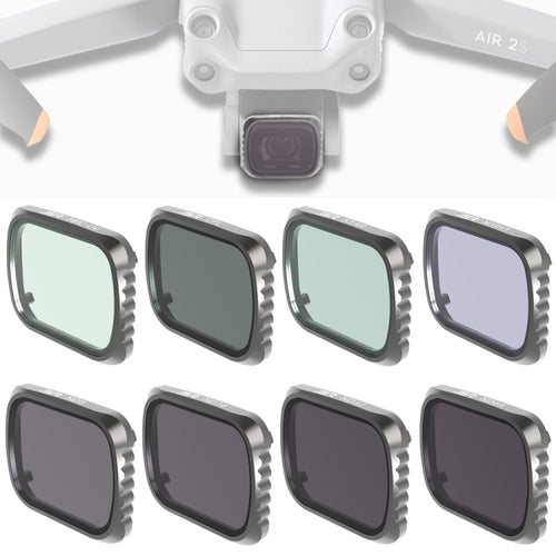 JSR KS 8 in 1 UV + CPL + ND8 + ND16 + ND32 + ND64 + STAR + NIGHT เลนส์กรองสำหรับ DJI Air 2S, กรอบอลูมิเนียม, UV + CPL + ND8 + ND16 + ND32 + ND64 + STAR + NIGHT