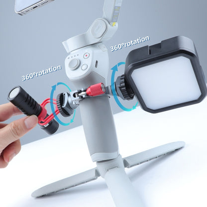อะแดปเตอร์แหวนยึดส่วนขยายโคลงพร้อมฐานรองเท้าเย็นคู่สำหรับ DJI OM4 / Osmo Mobile 3, Bracket For DJI OM4