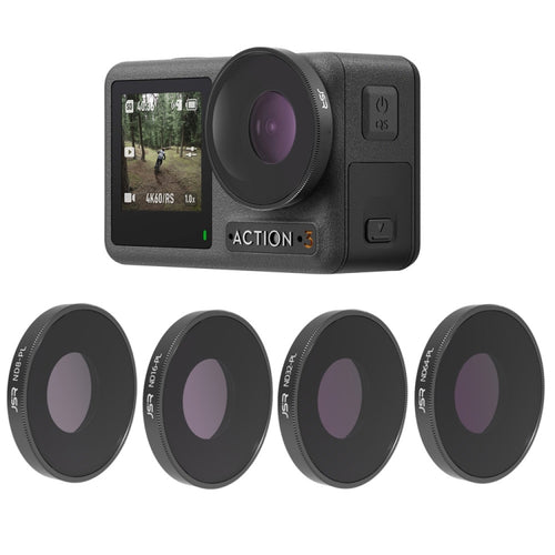 JSR 4 in 1 ND8PL / ND16PL / ND32PL / ND64 PL เลนส์กรองสำหรับ DJI Osmo Action 3, 4 in 1 NDPL