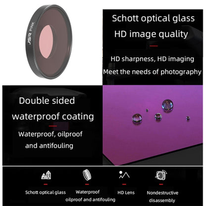JSR ดำน้ำสีแดง / ชมพู / ม่วงเลนส์กรองสำหรับ DJI Osmo Action 3, 3 in 1 Diving Filter