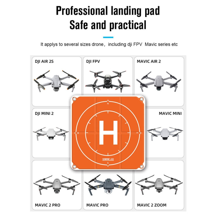STARTRC 65cm แบบพกพาพับตารางที่จอดรถผ้ากันเปื้อนเชื่อมโยงไปถึง Pad สำหรับ DJI FPV / มินิ 2 / Mavic อากาศ 2 / อากาศ 2S, 65cm