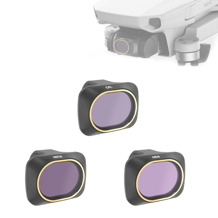 JSR Drone 3 in 1 CPL + ND8 + ND16 ฟิลเตอร์เลนส์สำหรับ DJI MAVIC mini, CPL+ND8+ND16