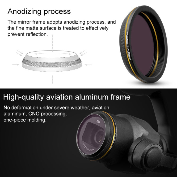 PGYTECH X4S-HD ND64 Gold-edge เลนส์กรองสำหรับ DJI Inspire 2/X4S กล้อง Gimbal Drone อุปกรณ์เสริม, ND64