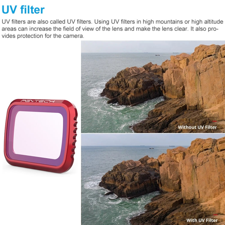 PGYTECH P-16A-032 ตัวกรองเลนส์ UV สำหรับอุปกรณ์เสริม DJI Mavic Air 2 Drone, UV Lens