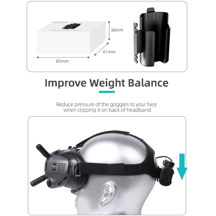 Sunnylife แบตเตอรี่ ที่ใส่คลิปการจัดการสายเคเบิล Winder เคส สำหรับ DJI FPV Goggles V2, Sunnylife Battery Bracket