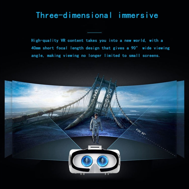 VR SHINECON G06EB แว่นตาวิดีโอ 3D ความจริงเสมือน เหมาะสำหรับสมาร์ทโฟน 4.7 นิ้ว - 6.1 นิ้วพร้อมชุดหูฟังไฮไฟ, G06EB