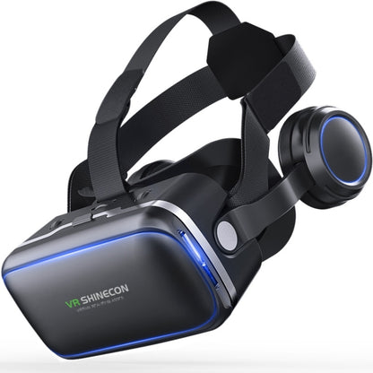 VR SHINECON G04E แว่นตาวิดีโอ 3 มิติเสมือนจริงเหมาะสำหรับสมาร์ทโฟนขนาด 3.5 นิ้ว - 6.0 นิ้วพร้อมชุดหูฟังไฮไฟ