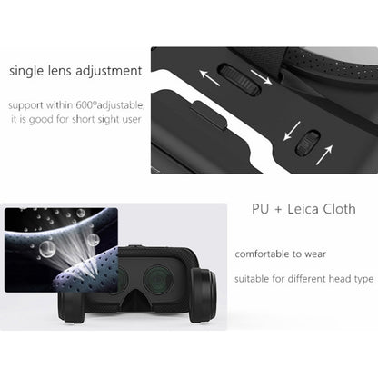 VR SHINECON G04E แว่นตาวิดีโอ 3 มิติเสมือนจริงเหมาะสำหรับสมาร์ทโฟนขนาด 3.5 นิ้ว - 6.0 นิ้วพร้อมชุดหูฟังไฮไฟ