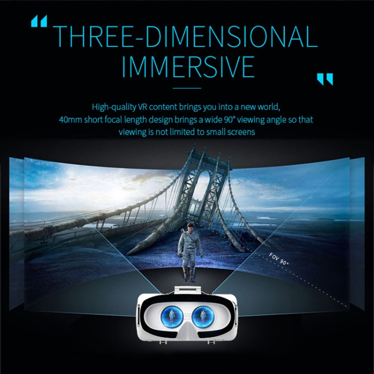 VR SHINECON G06E แว่นตาวิดีโอ 3 มิติเสมือนจริงเหมาะสำหรับสมาร์ทโฟนขนาด 4.7 นิ้ว - 6.1 นิ้วพร้อมชุดหูฟัง, G06E