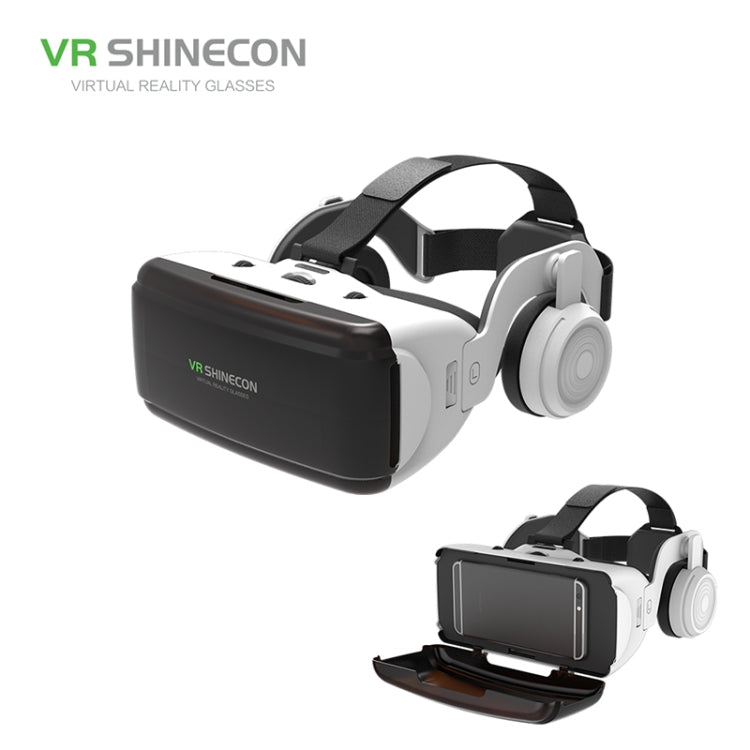 VR SHINECON G06E แว่นตาวิดีโอ 3 มิติเสมือนจริงเหมาะสำหรับสมาร์ทโฟนขนาด 4.7 นิ้ว - 6.1 นิ้วพร้อมชุดหูฟัง, G06E
