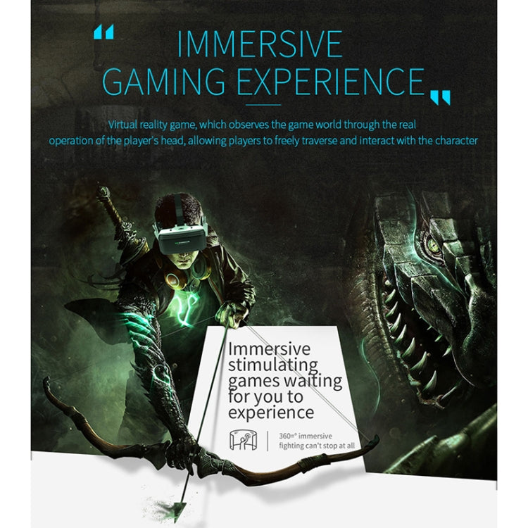 VR SHINECON G06E แว่นตาวิดีโอ 3 มิติเสมือนจริงเหมาะสำหรับสมาร์ทโฟนขนาด 4.7 นิ้ว - 6.1 นิ้วพร้อมชุดหูฟัง, G06E