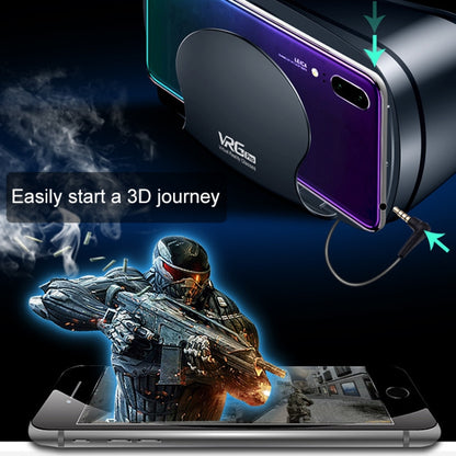 VRG Pro Audio Video เวอร์ชันเลนส์เคลือบ Blu-ray แว่นตา 3D VR สำหรับโทรศัพท์มือถือออลอินวัน, Blu-ray Coated Lenses