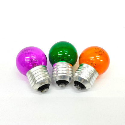 ซื้อ 1 แถม 1] หลอดปิงปองสี 3-5W ขั้ว E27 หลอดไฟ หลอดไส้ขั้วเกลียว ไฟสี ไฟประดับ ยี่ห้อ DAI-ICHI (ไดอิชิ) (สีม่วง)