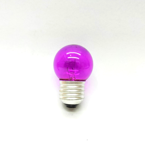 ซื้อ 1 แถม 1] หลอดปิงปองสี 3-5W ขั้ว E27 หลอดไฟ หลอดไส้ขั้วเกลียว ไฟสี ไฟประดับ ยี่ห้อ DAI-ICHI (ไดอิชิ) (สีม่วง)