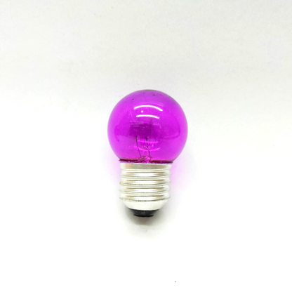 ซื้อ 1 แถม 1] หลอดปิงปองสี 3-5W ขั้ว E27 หลอดไฟ หลอดไส้ขั้วเกลียว ไฟสี ไฟประดับ ยี่ห้อ DAI-ICHI (ไดอิชิ) (สีม่วง)