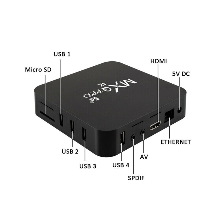 MXQ 4K Full HD Media Player RK3229 Quad Core KODI Android 9.0 กล่องทีวีพร้อมรีโมทคอนโทรล, RAM: 1GB, ROM: 8GB, รองรับ HDMI, WiFi, Miracast, DLNA