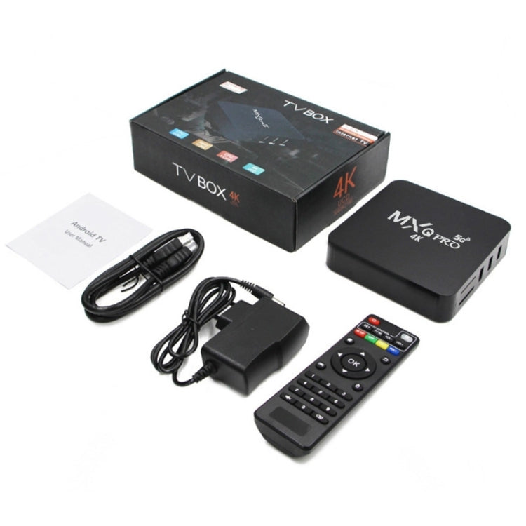 MXQ 4K Full HD Media Player RK3229 Quad Core KODI Android 9.0 กล่องทีวีพร้อมรีโมทคอนโทรล, RAM: 1GB, ROM: 8GB, รองรับ HDMI, WiFi, Miracast, DLNA