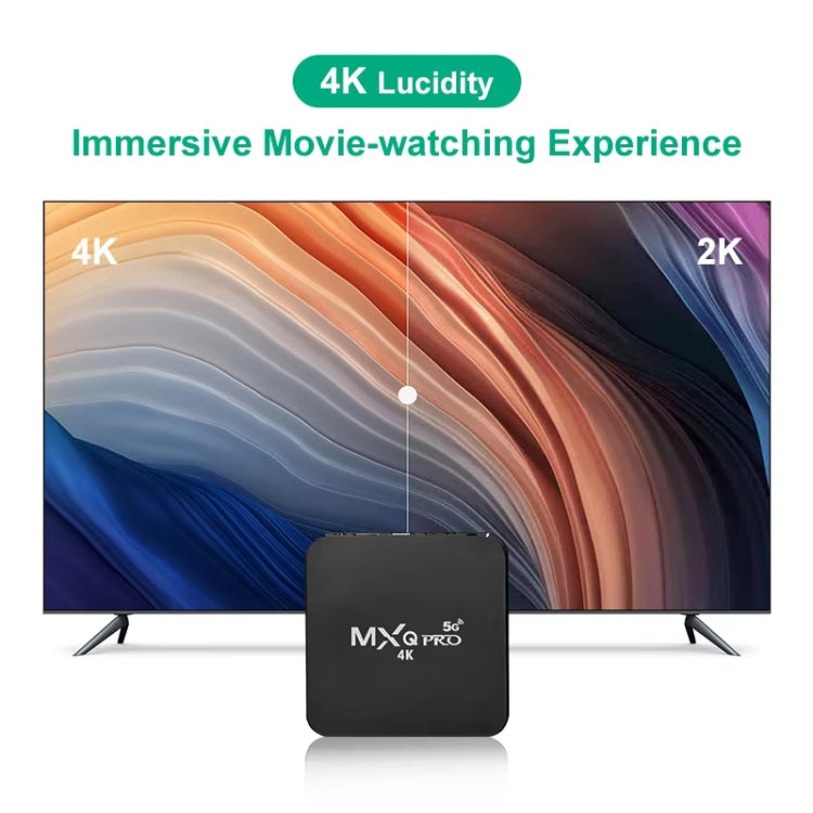 MXQ 4K Full HD Media Player RK3229 Quad Core KODI Android 9.0 กล่องทีวีพร้อมรีโมทคอนโทรล, RAM: 1GB, ROM: 8GB, รองรับ HDMI, WiFi, Miracast, DLNA