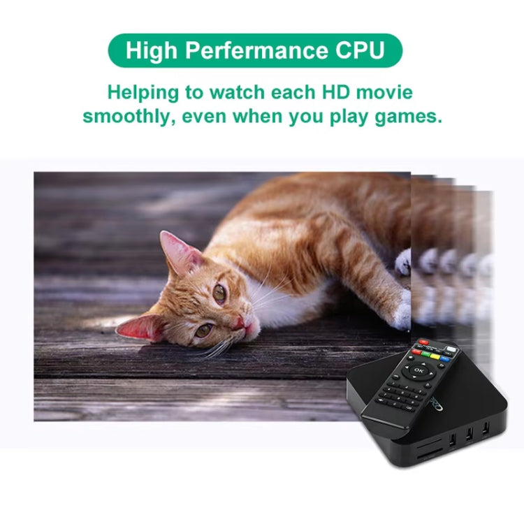 MXQ 4K Full HD Media Player RK3229 Quad Core KODI Android 9.0 กล่องทีวีพร้อมรีโมทคอนโทรล, RAM: 1GB, ROM: 8GB, รองรับ HDMI, WiFi, Miracast, DLNA