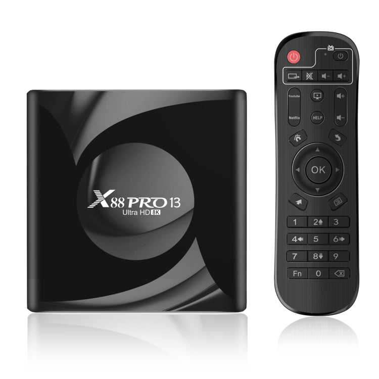 X88 Pro 13 Android 13.0 กล่องสมาร์ททีวีพร้อมรีโมท, RK3528 Quad-Core, 4G+64GB, 4G+64GB