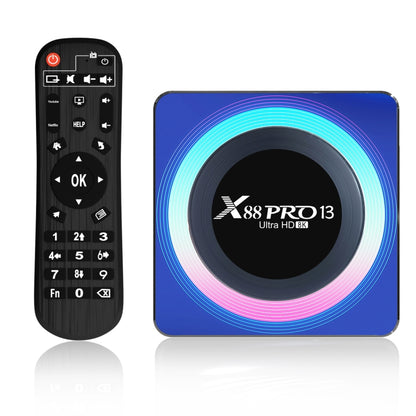 อะคริลิค X88 Pro 13 8K Ultra HD Android 13.0 กล่องสมาร์ททีวีพร้อมรีโมทคอนโทรล, RK3528 Quad-Core, 4G+32GB, 4G+32GB