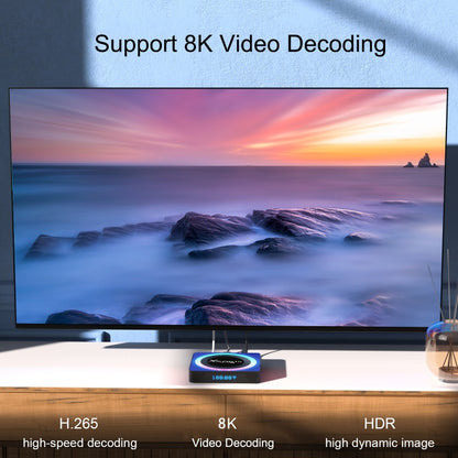 อะคริลิค X88 Pro 13 8K Ultra HD Android 13.0 กล่องสมาร์ททีวีพร้อมรีโมทคอนโทรล, RK3528 Quad-Core, 4G+32GB, 4G+32GB