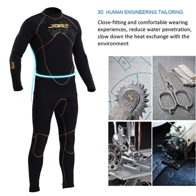 SLINX 1106 นีโอพรีน 5 มม. + ผ้าซับในยืดหยุ่นสูงสวมทนอบอุ่นกึ่งแห้งเต็มตัวชุดเว็ทสูทชิ้นเดียวสำหรับผู้ชาย, S, M, L, XL, XXL, XXXL