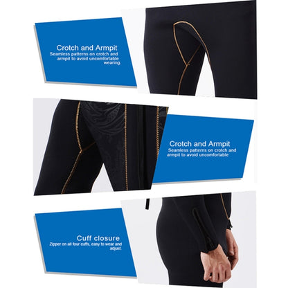 SLINX 1106 นีโอพรีน 5 มม. + ผ้าซับในยืดหยุ่นสูงสวมทนอบอุ่นกึ่งแห้งเต็มตัวชุดเว็ทสูทชิ้นเดียวสำหรับผู้ชาย, S, M, L, XL, XXL, XXXL