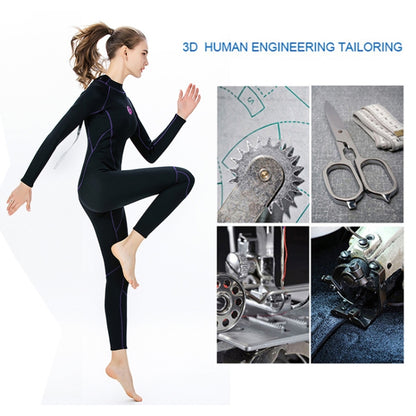 SLINX 1714 3mm Neoprene Super Elastic วอร์มแขนยาวเต็มตัว Wetsuit ชิ้นเดียวสำหรับผู้หญิง, XS, S, M, L, XL