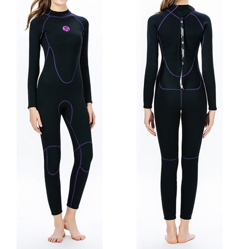 SLINX 1714 3mm Neoprene Super Elastic วอร์มแขนยาวเต็มตัว Wetsuit ชิ้นเดียวสำหรับผู้หญิง, XS, S, M, L, XL